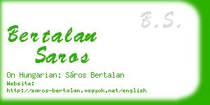 bertalan saros business card